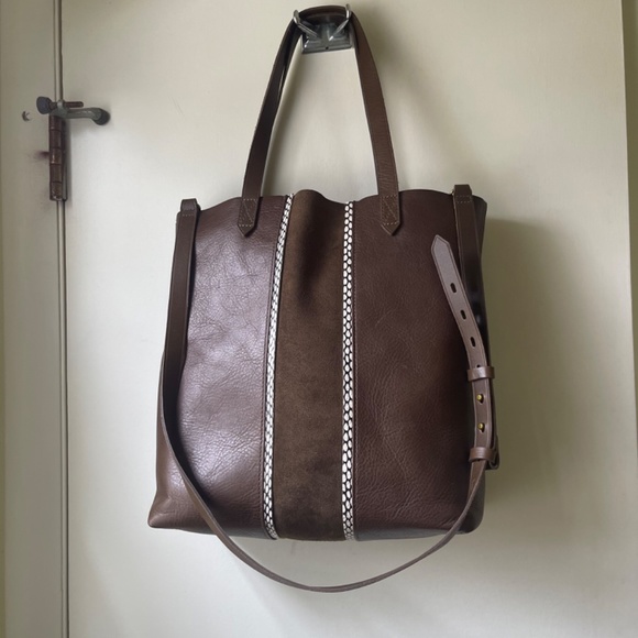 NWT Madewell The Suede Inset Edition Medium Transport Tote - Picture 2 of 9